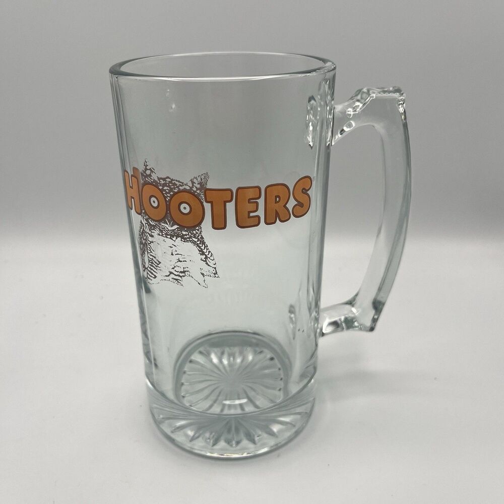 Hooters Logo Large Beer Glass Bar Mug 24 OZ Owl Stein Mancave Vintage